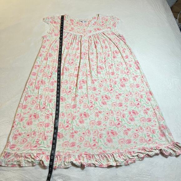 Eileen West Floral Cap Sleeve Modal Spandex Jersey Nightgown Size Large Boho - Picture 8 of 9